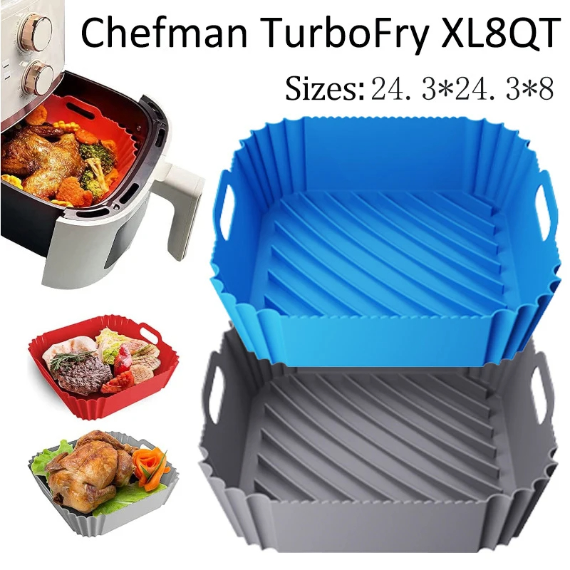 Kitchen Appliances Baking - Large Air Fryer Silicone Basket Tray