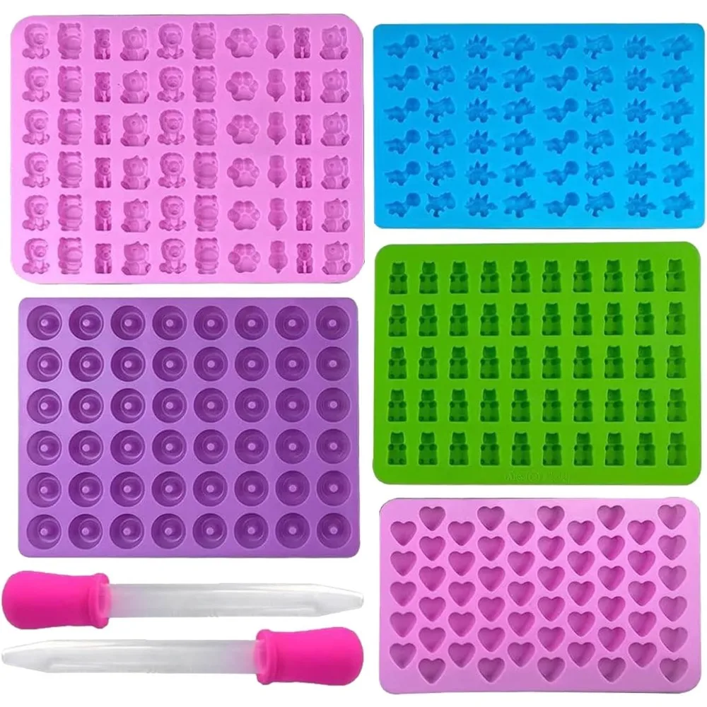 Kitchen Appliances Baking - 5Pcs Candy Silicone Moulds with 2