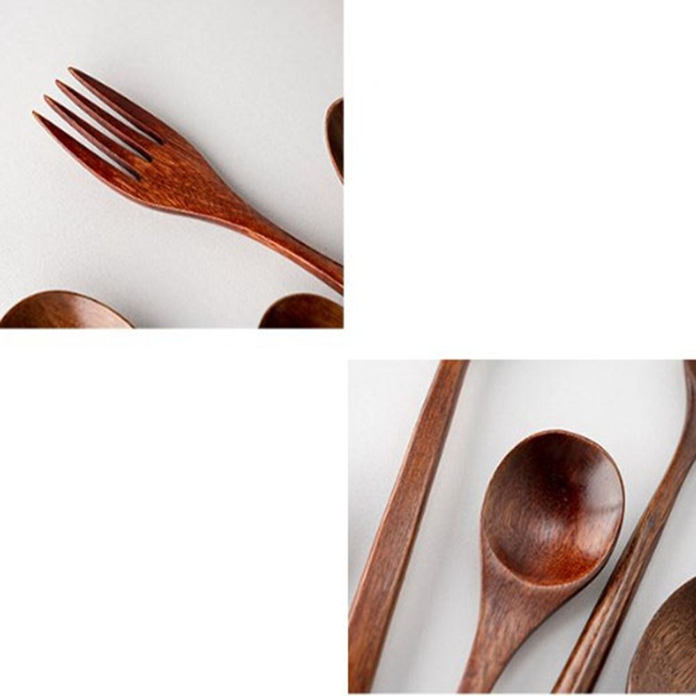 Natural Wooden Spoon Fork Dinn - Kitchen Appliances Combo ulasan dan harga